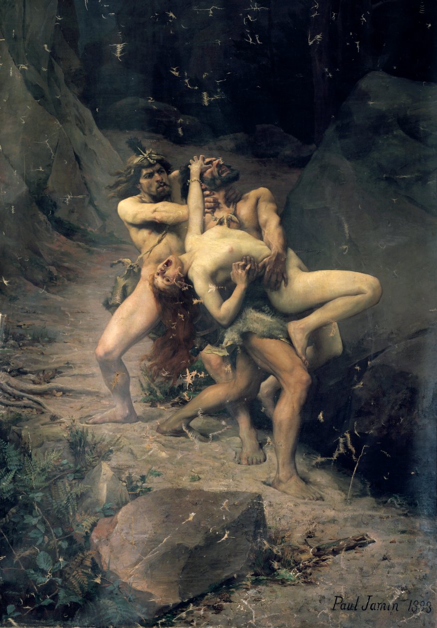 Raiskaus kivikaudella, 1888 tekijältä Paul Joseph Jamin
