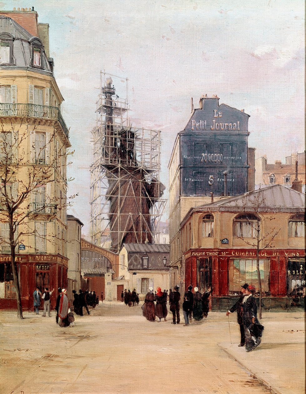 La Liberte valaisee maailmaa Frederic Auguste Bartholdin 1834-1905) tekemä Liberten patsas Gayetin valimossa, rue de Chazelles lähellä Boulevard de Courcellesiä Pariisissa ennen lähtöä New Yorkiin vuonna 1883. Paul Joseph Victor Dargan maalaus tekijältä Paul Joseph Victor Dargaud