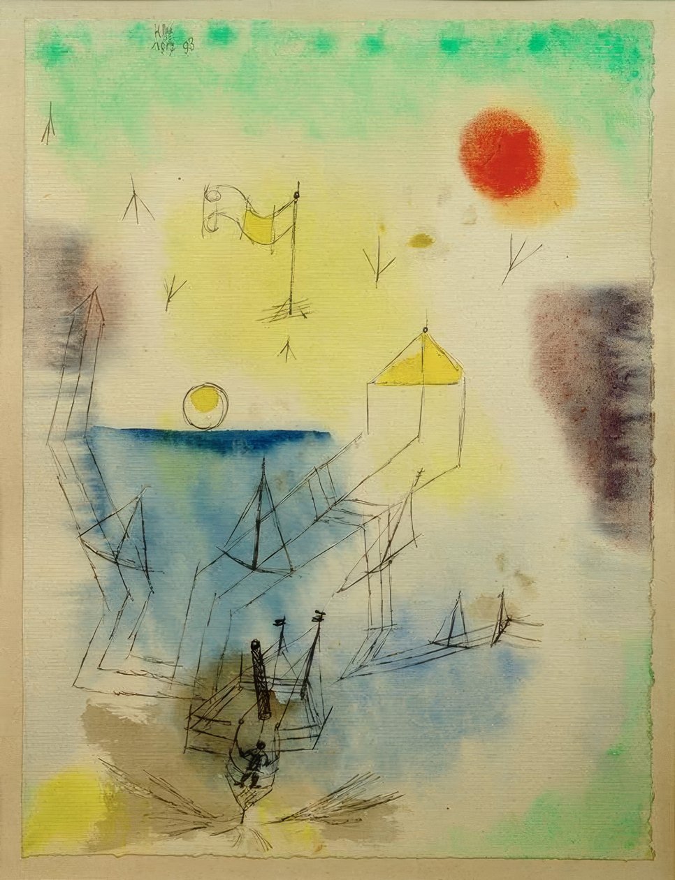 (Der Neuland Seefahrer tritt die Reise an) tekijältä Paul Klee