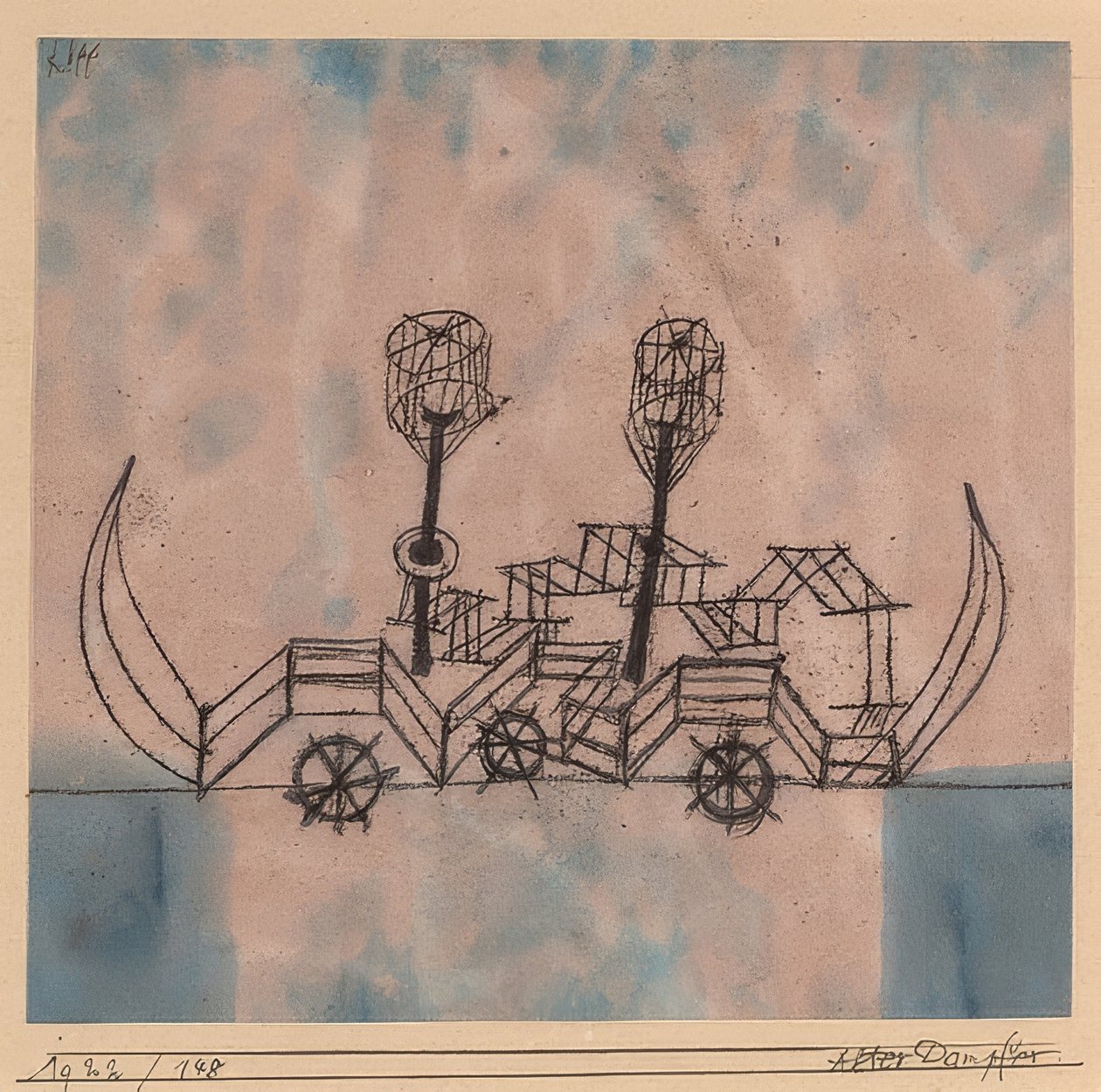 Vanha höyrylaiva. 1922 tekijältä Paul Klee