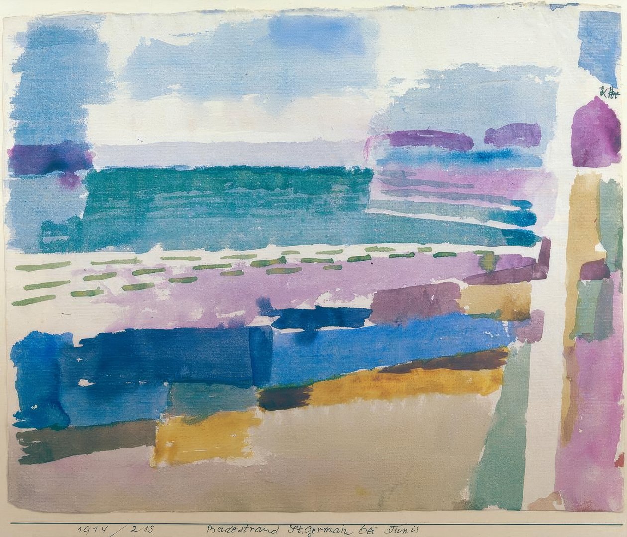 St. Germainin ranta lähellä Tunisia tekijältä Paul Klee