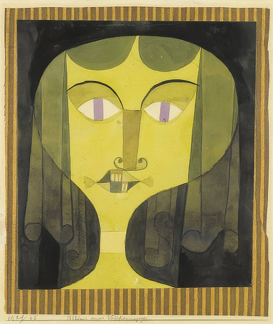 Muotokuva violettisilmäisestä naisesta. 1921/65 tekijältä Paul Klee