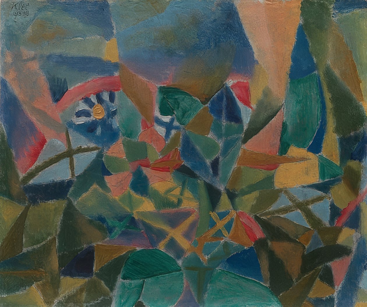Kukkapenkki. 1913 tekijältä Paul Klee