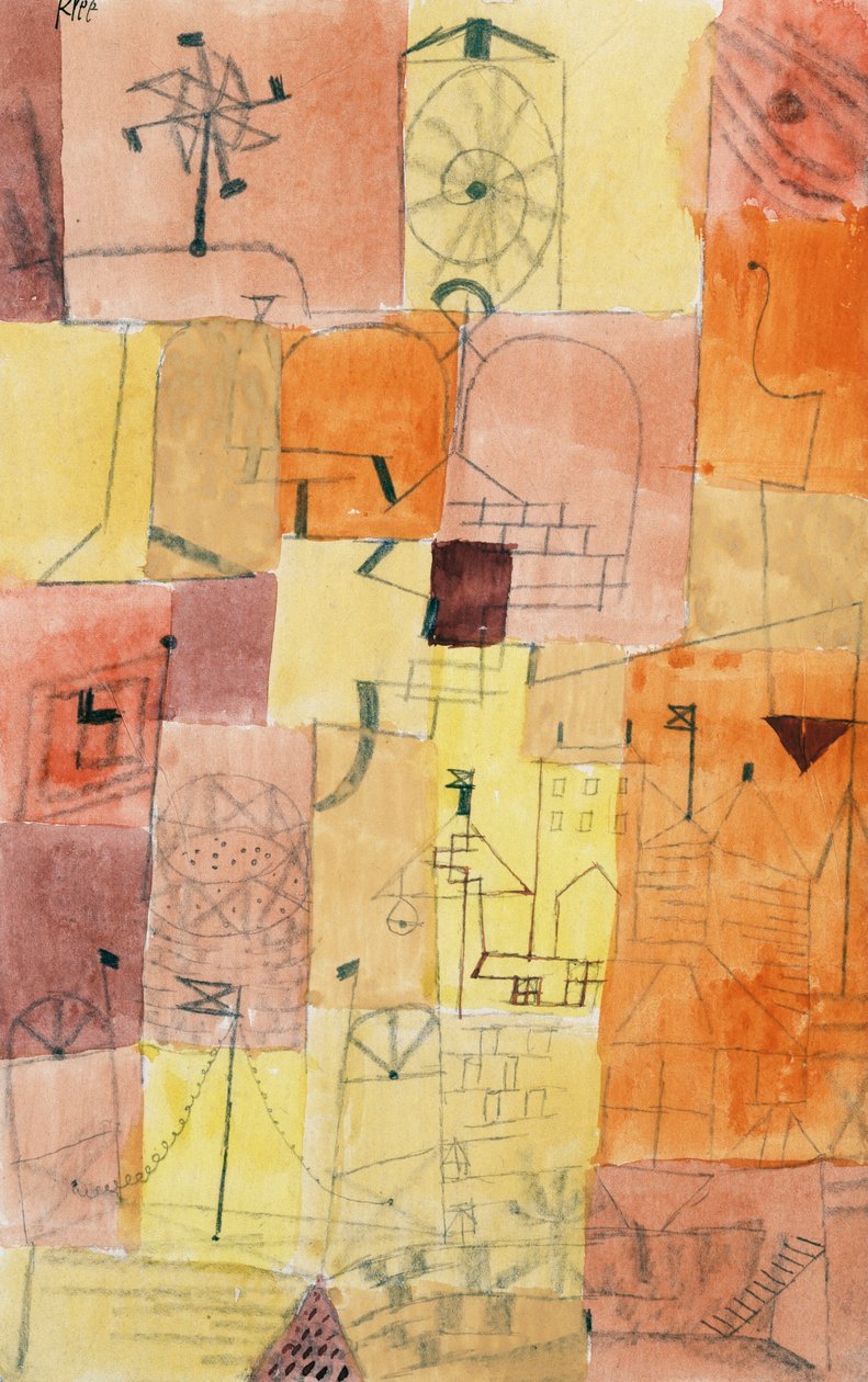 Lasten kaupunki tuulimyllyllä tekijältä Paul Klee