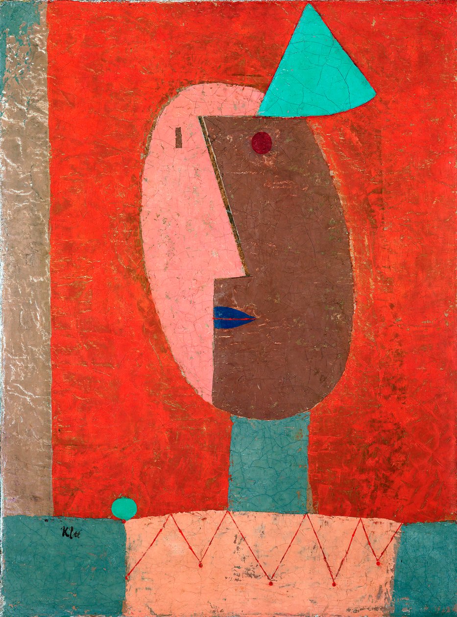 "Klovni" 1929 (öljy kankaalle) tekijältä Paul Klee