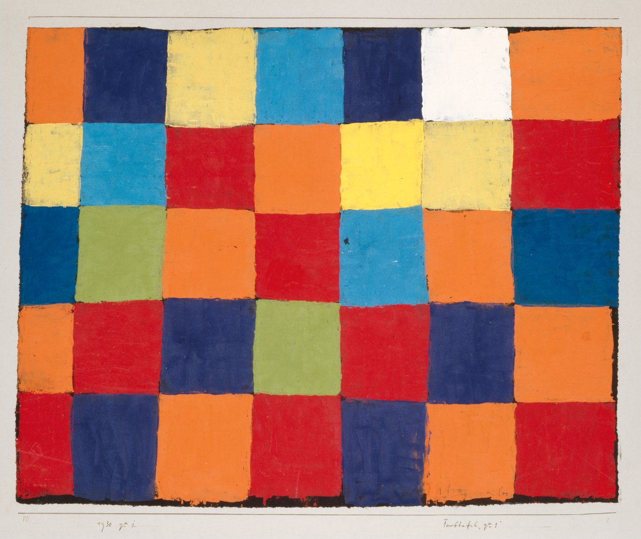 Väritaulukko Qu 1, 1930. tekijältä Paul Klee