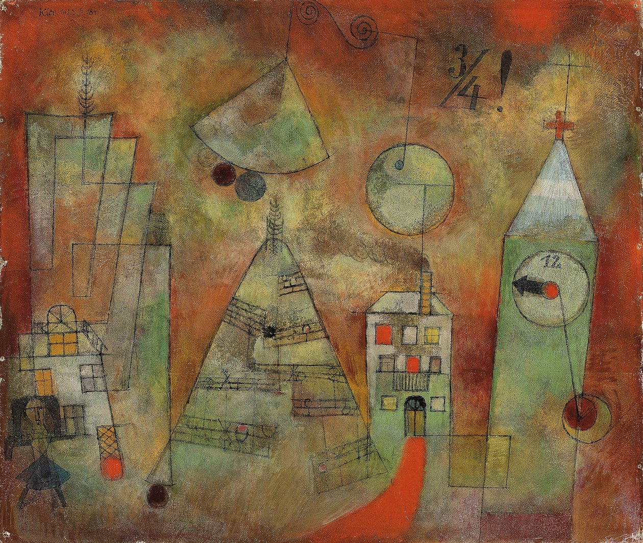 Kohtalokas tunti neljältä kahdeksalta; Kohtalokas tunti puoli kaksitoista tekijältä Paul Klee