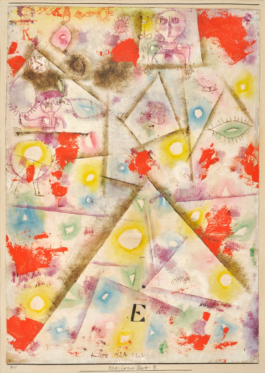 Muistolehti E Gedenkblatt E, 1924. tekijältä Paul Klee