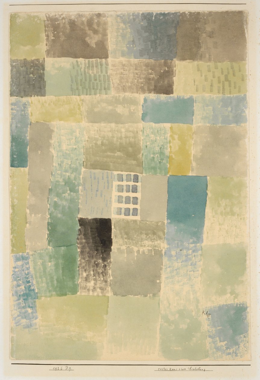 Asutuksen ensimmäinen talo, 1926. tekijältä Paul Klee