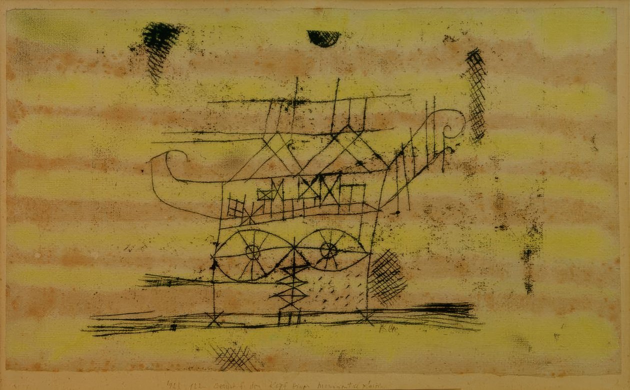 Monumentaalisen veistoksen pään telineet. tekijältä Paul Klee