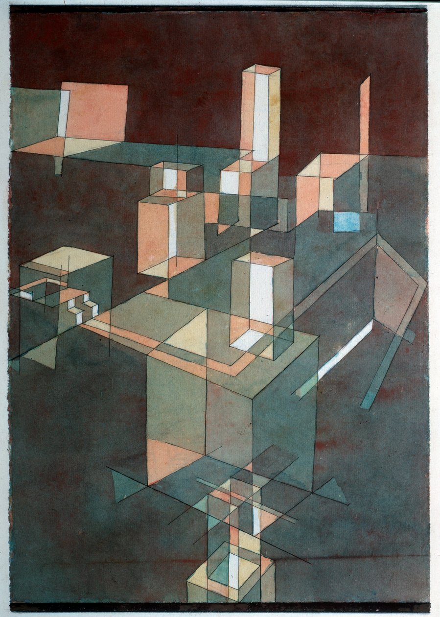 Italian kaupunki - maalaus tekijältä Paul Klee