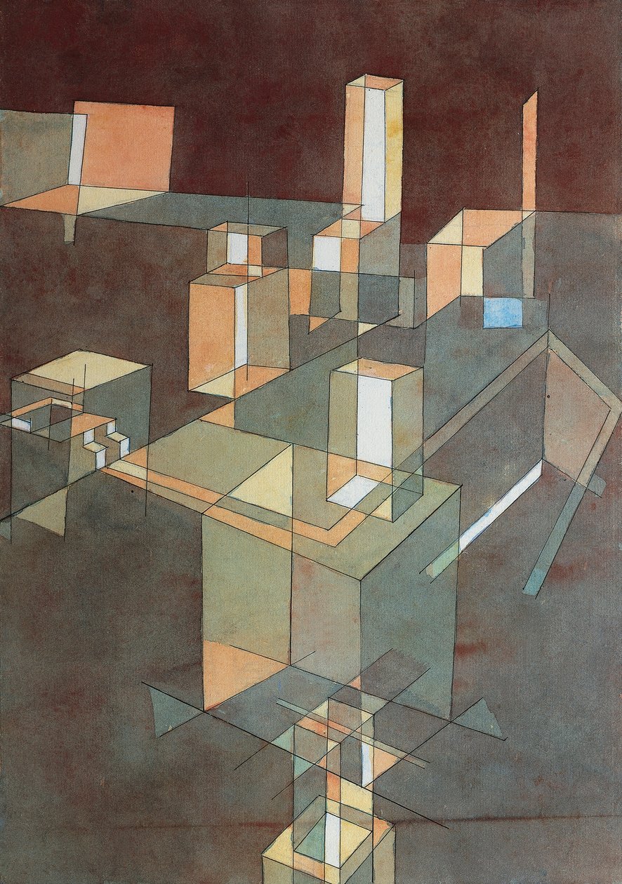 Italialainen kaupunki Paul Klee (1879-1940), akvarelli Ingres-paperille, 34x23 cm tekijältä Paul Klee