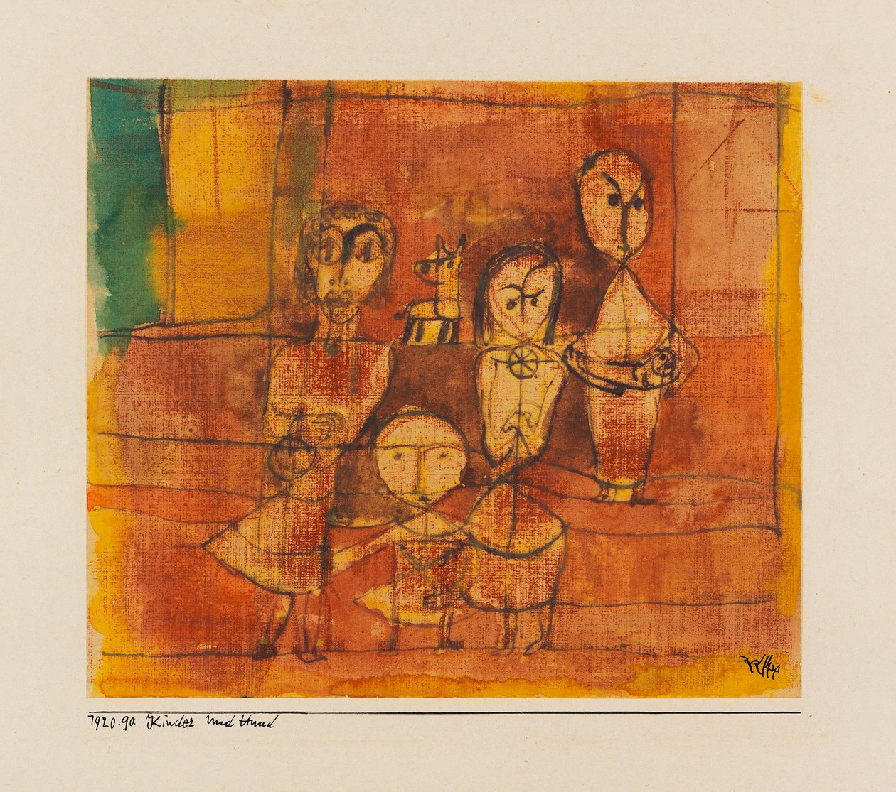 Lapset ja koira Lapset ja koira, 1920. tekijältä Paul Klee