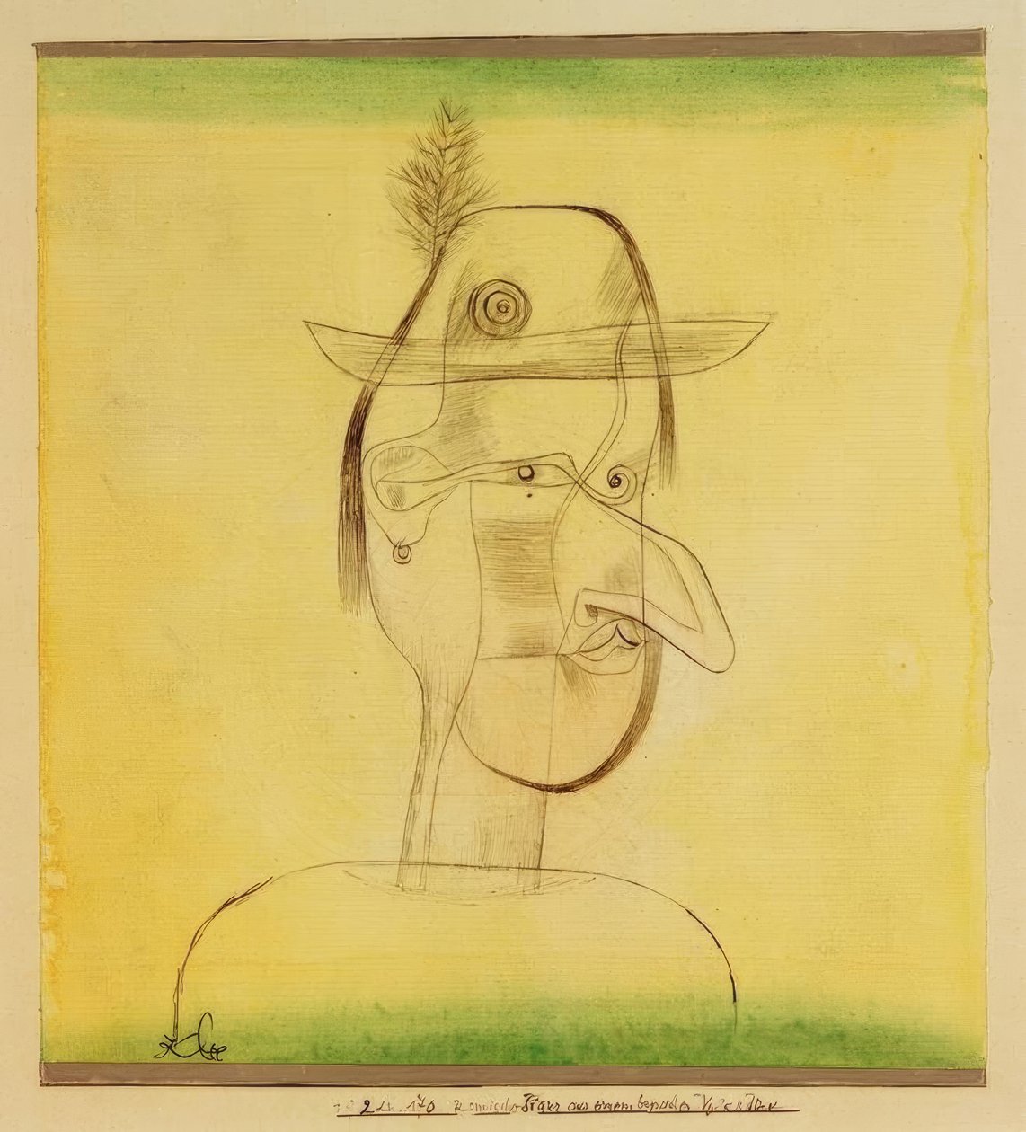 Komische Figur aus einem bayrischen Volksstück tekijältä Paul Klee