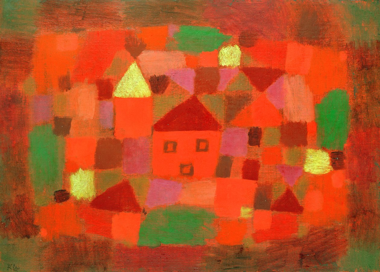 Maisema auringonlaskun kanssa tekijältä Paul Klee
