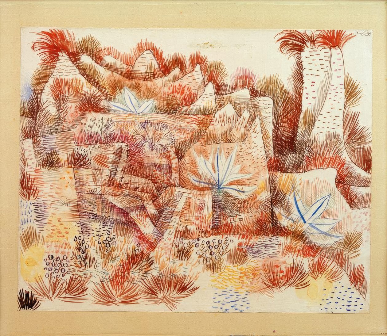 Landschaft mit Agaven tekijältä Paul Klee