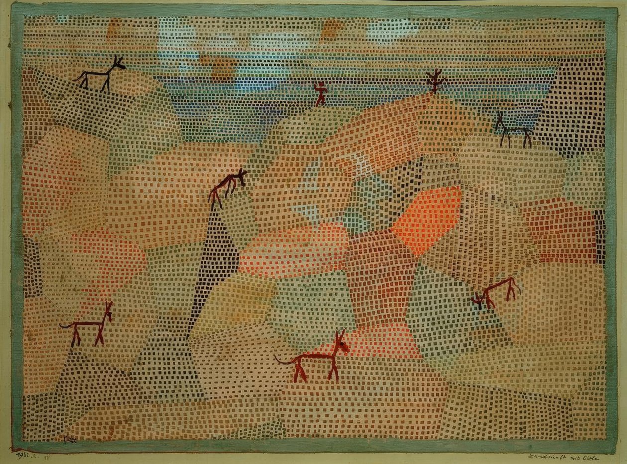 Landschaft mit Eseln tekijältä Paul Klee