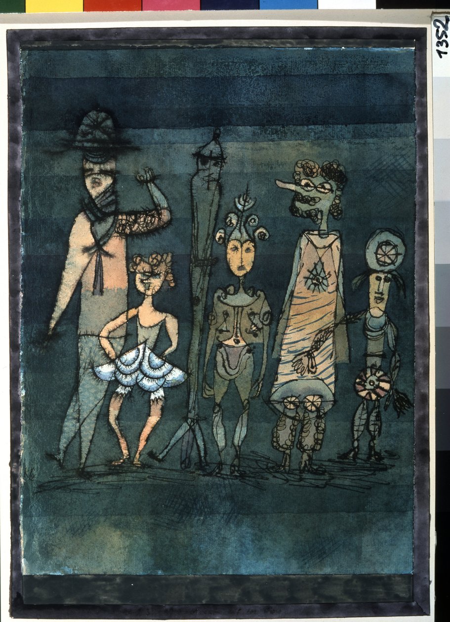 Naamiot. Paul Kleen (1879-1940) maalaus tekijältä Paul Klee