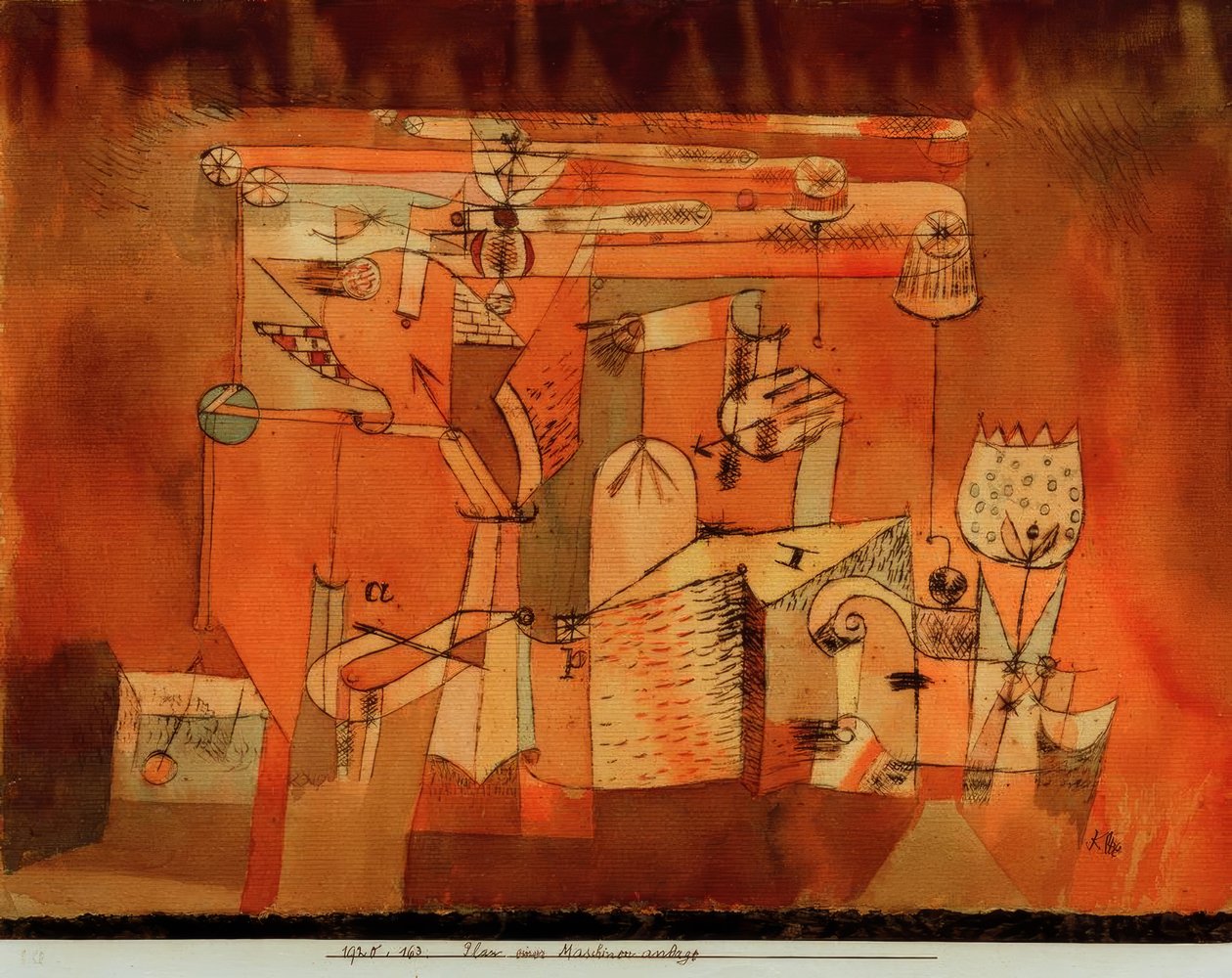 Plan einer Maschinenanlage tekijältä Paul Klee