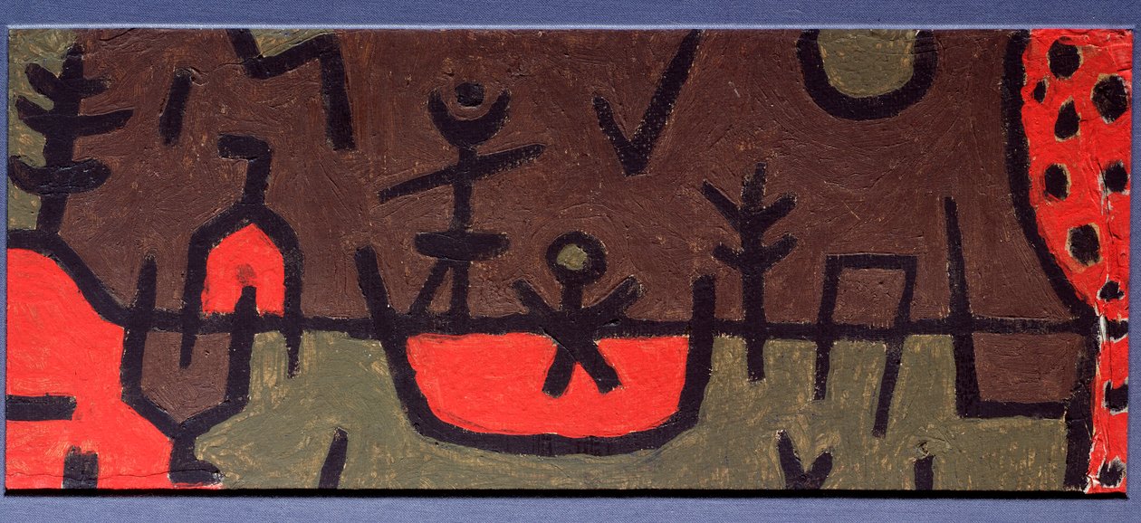 Lampi puistossa - maalaus tekijältä Paul Klee