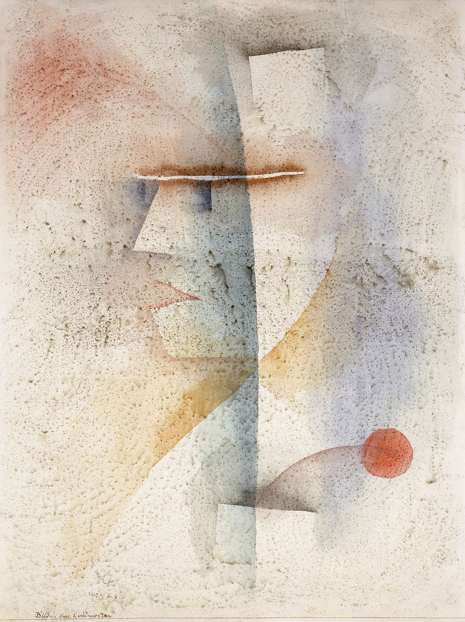Pukuisen miehen muotokuva (kukka); Puvussa pukeutuneen miehen muotokuva (kukka) tekijältä Paul Klee