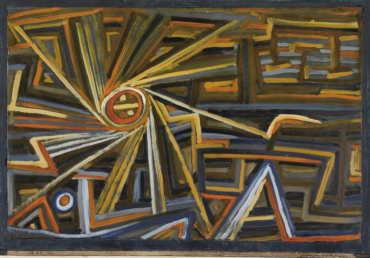 Radiação e rotação por Klee, Paul (1879-1940). Óleo sobre papel, tamanho: 35,6x52acabamento tekijältä Paul Klee