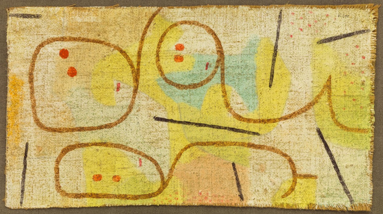 Makaava, c. 1937 (öljy säkkikangalle) tekijältä Paul Klee