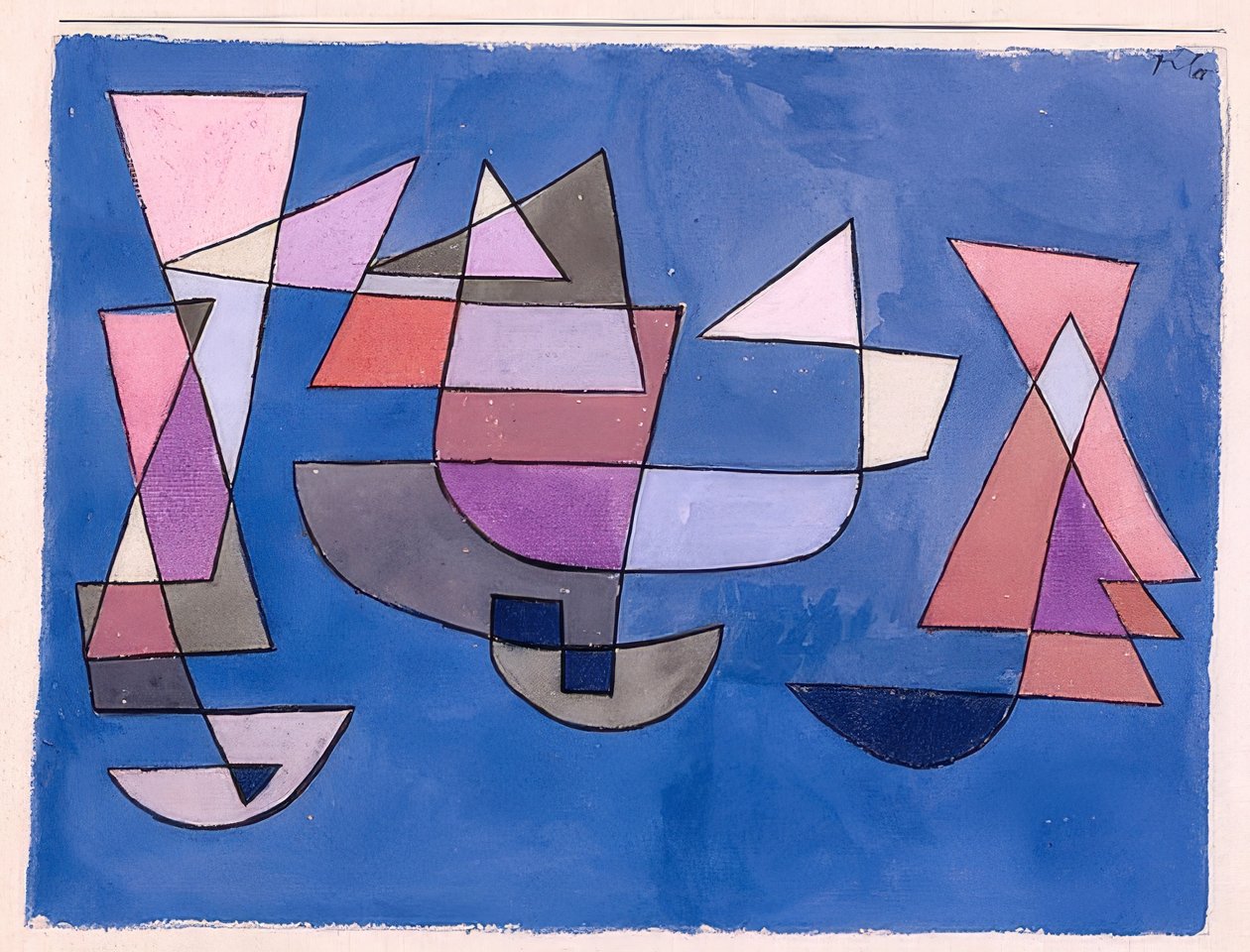 Purjelaivoja. 1927, 225 tekijältä Paul Klee