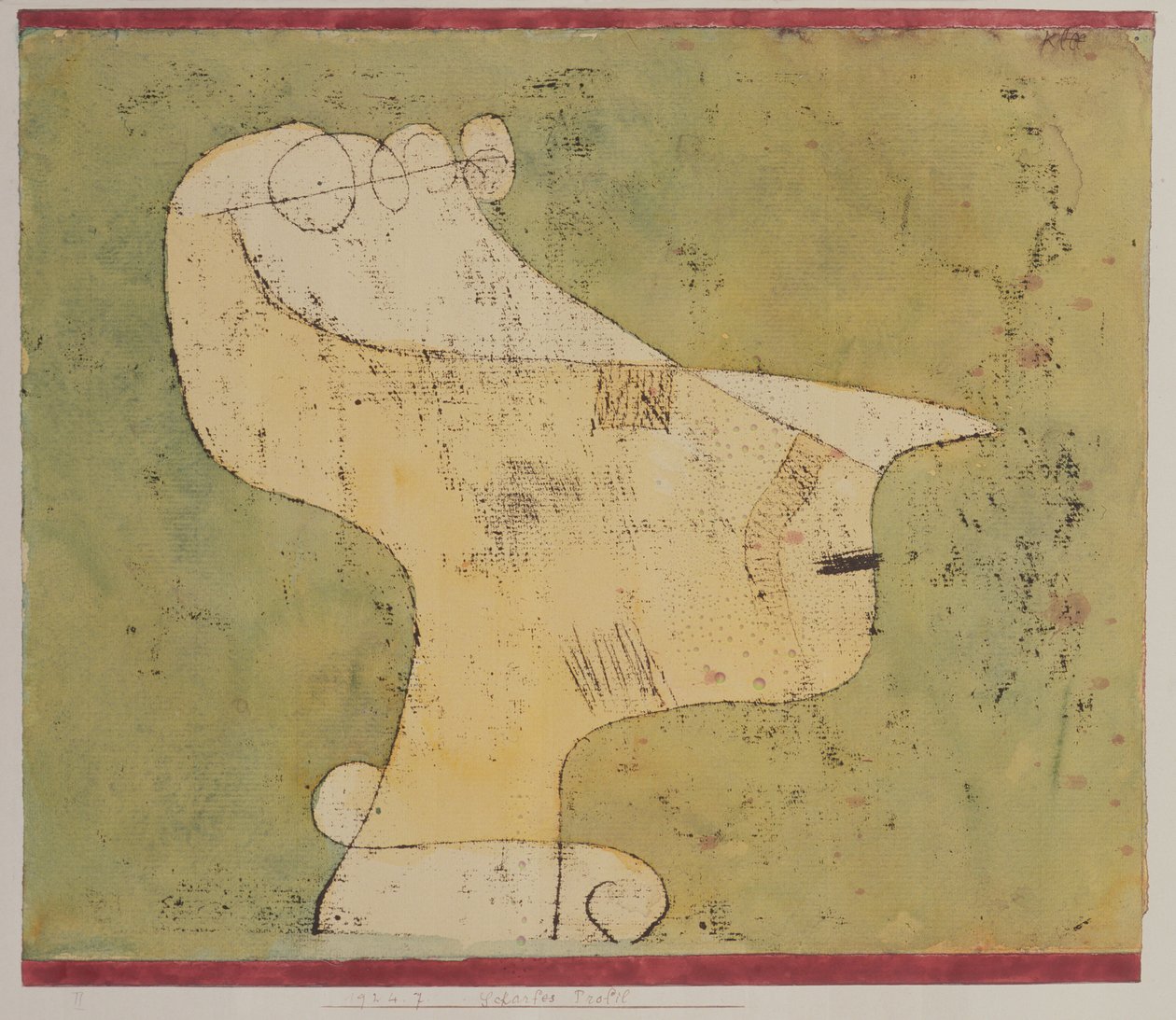 Terävä profiili tekijältä Paul Klee