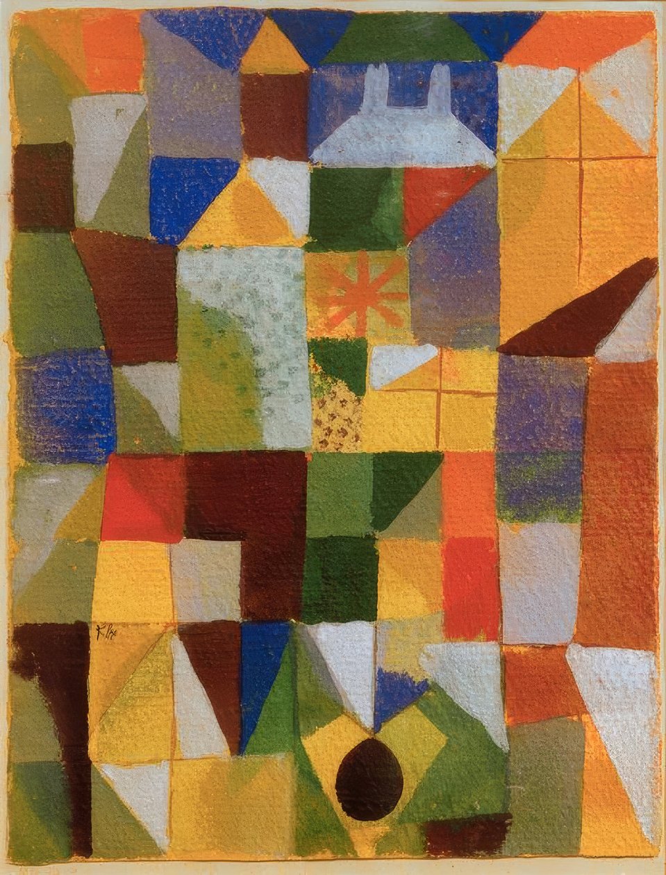 Kaupunkikokoonpano d. keltaiset ikkunat tekijältä Paul Klee