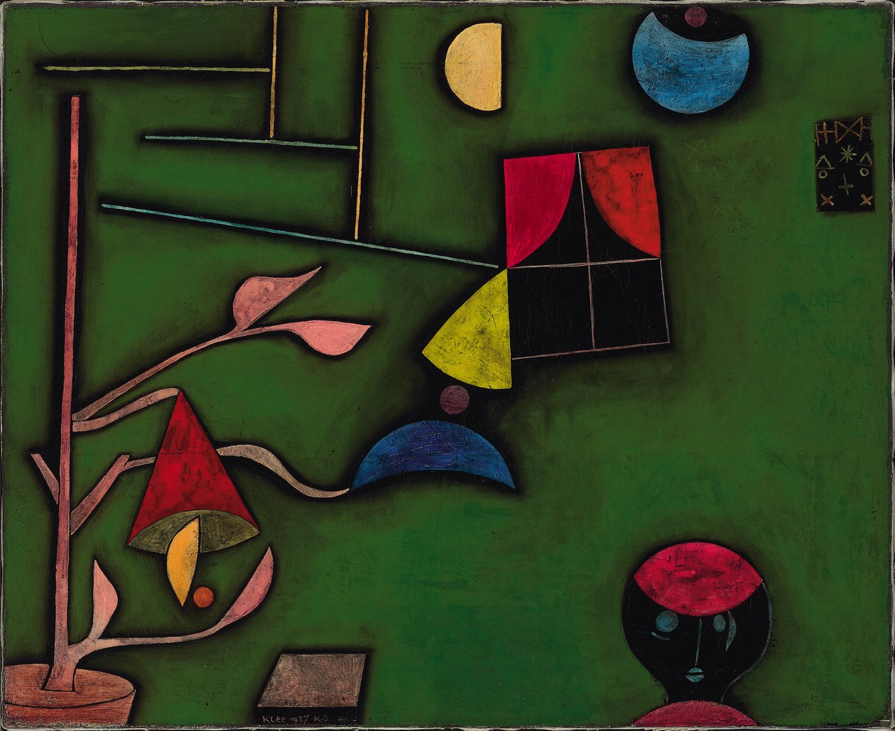 Asetelma kasvin ja ikkunan kanssa tekijältä Paul Klee