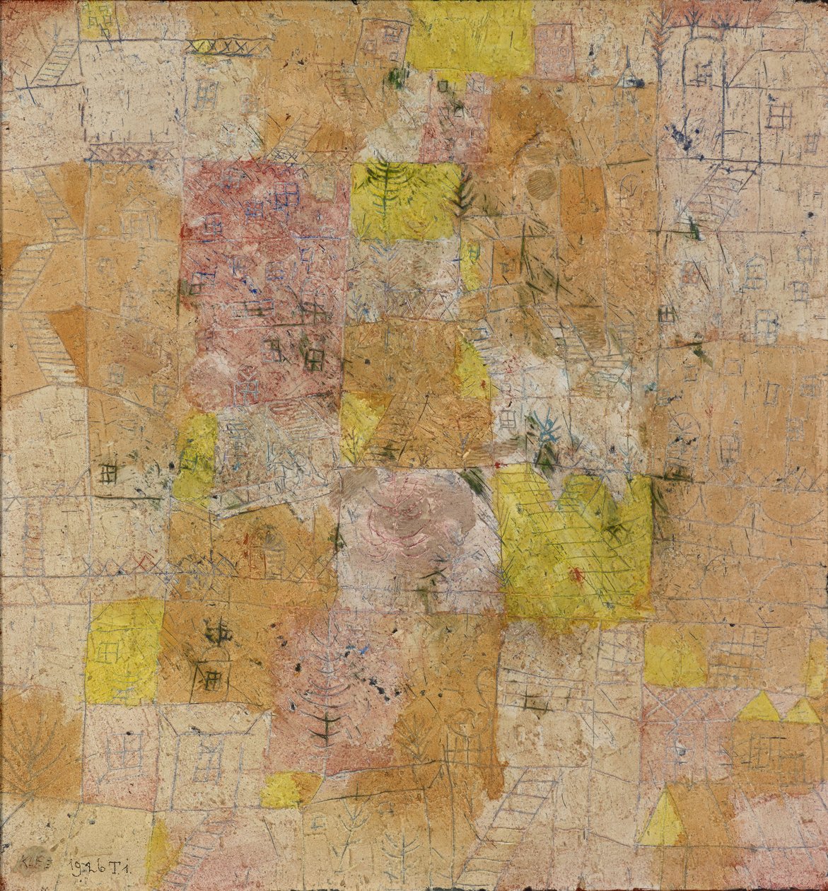 Esikaupunkiidylli, 1926. tekijältä Paul Klee