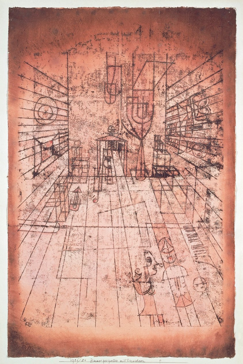 Sveitsi, Bern, huoneen näkökulma asukkaiden kanssa tekijältä Paul Klee