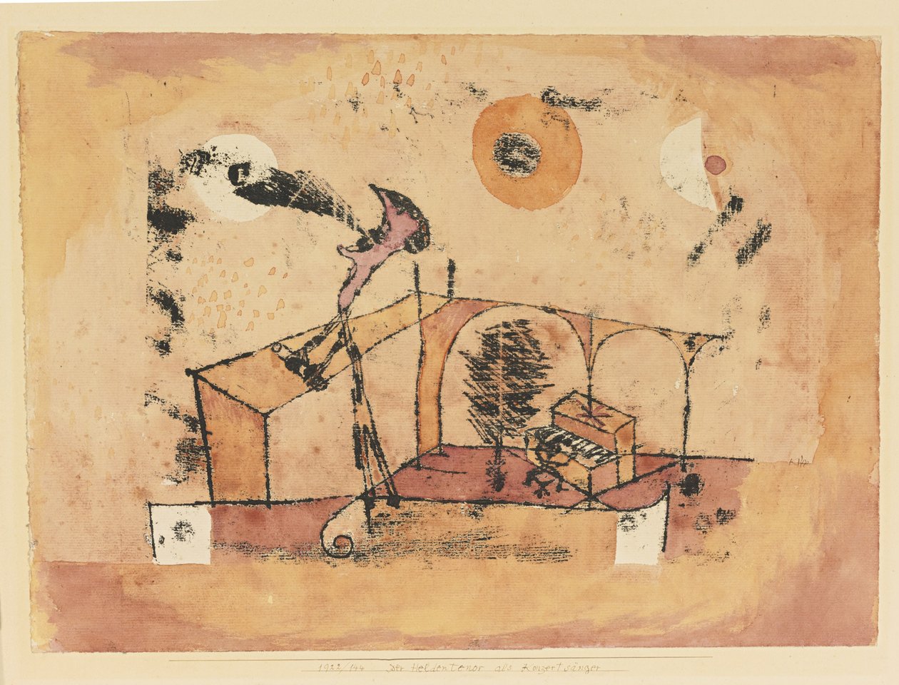 Sankaritenori konserttilaulajana, 1922 tekijältä Paul Klee