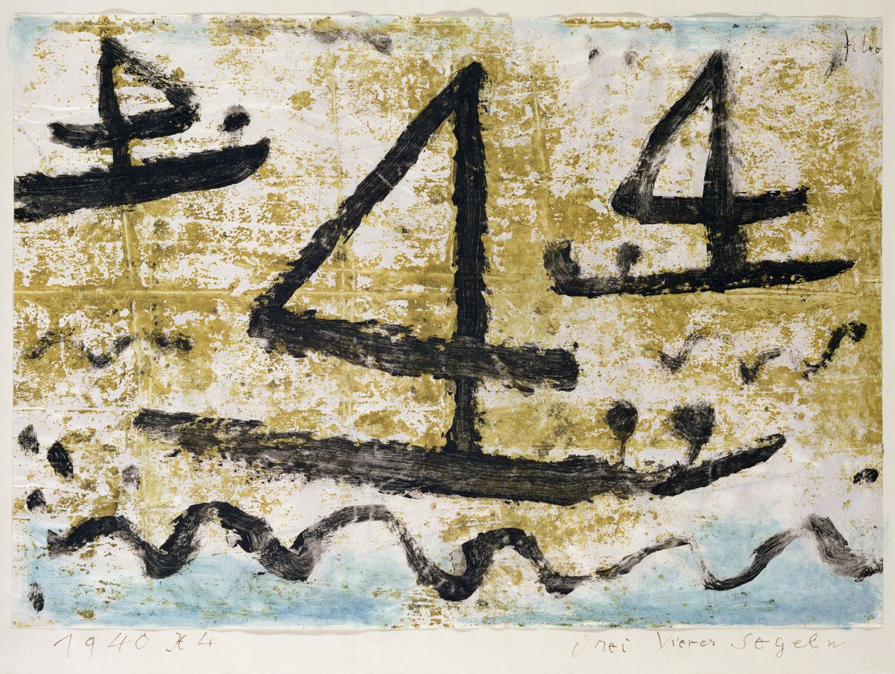 Kolme neloset Purjehdus tekijältä Paul Klee