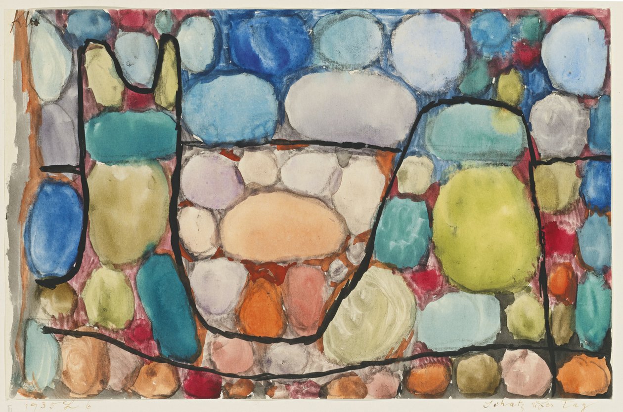 Aarre maan päällä Aarre päivän yläpuolella, 1935 tekijältä Paul Klee