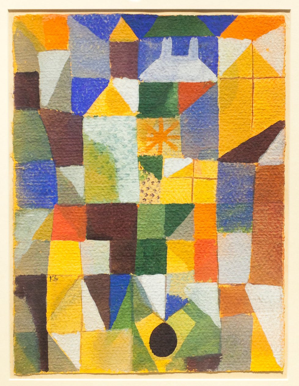 Kaupunkikokoonpano keltaisilla ikkunoilla tekijältä Paul Klee