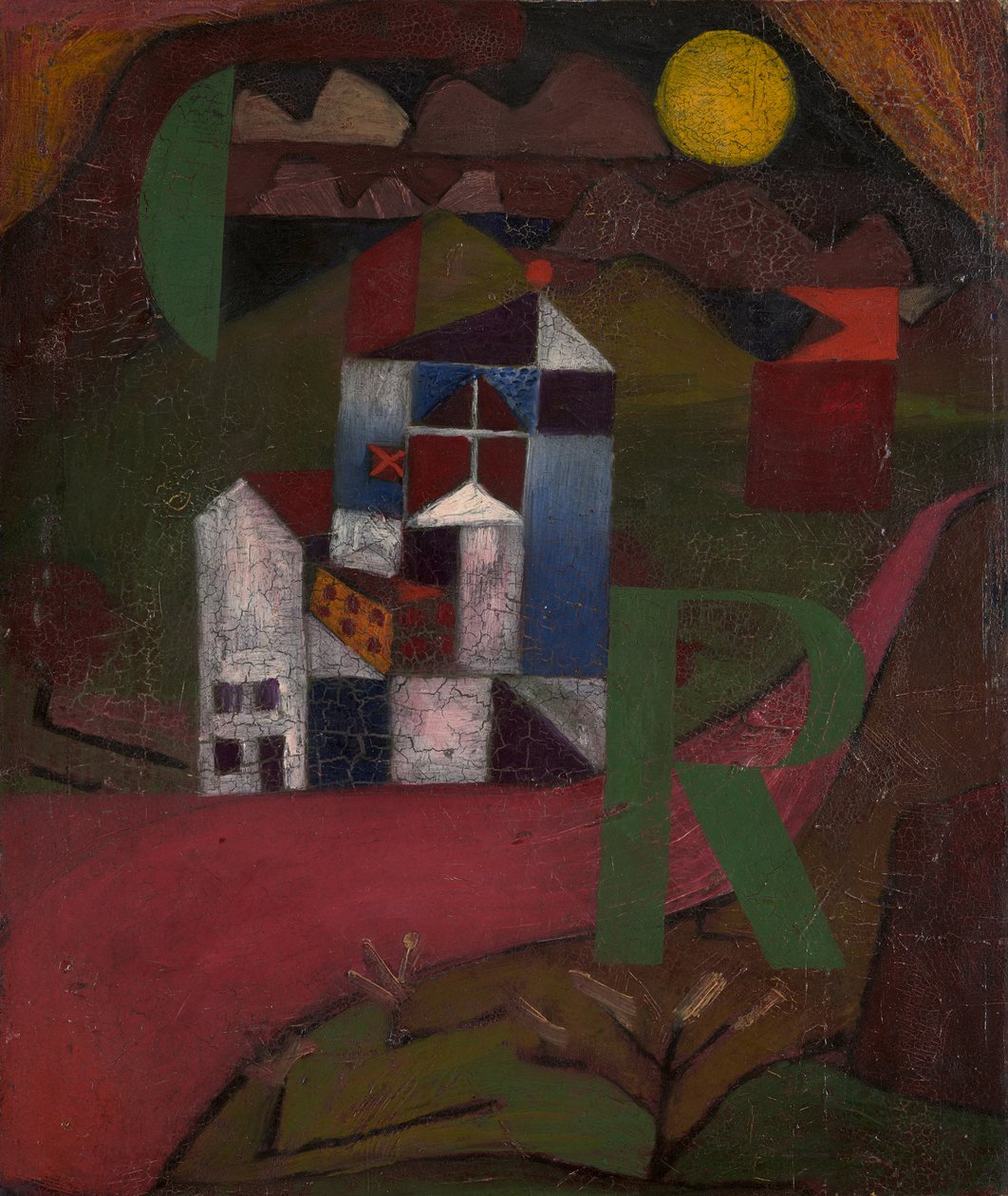Villa R. Talo tien varrella, 1919. tekijältä Paul Klee