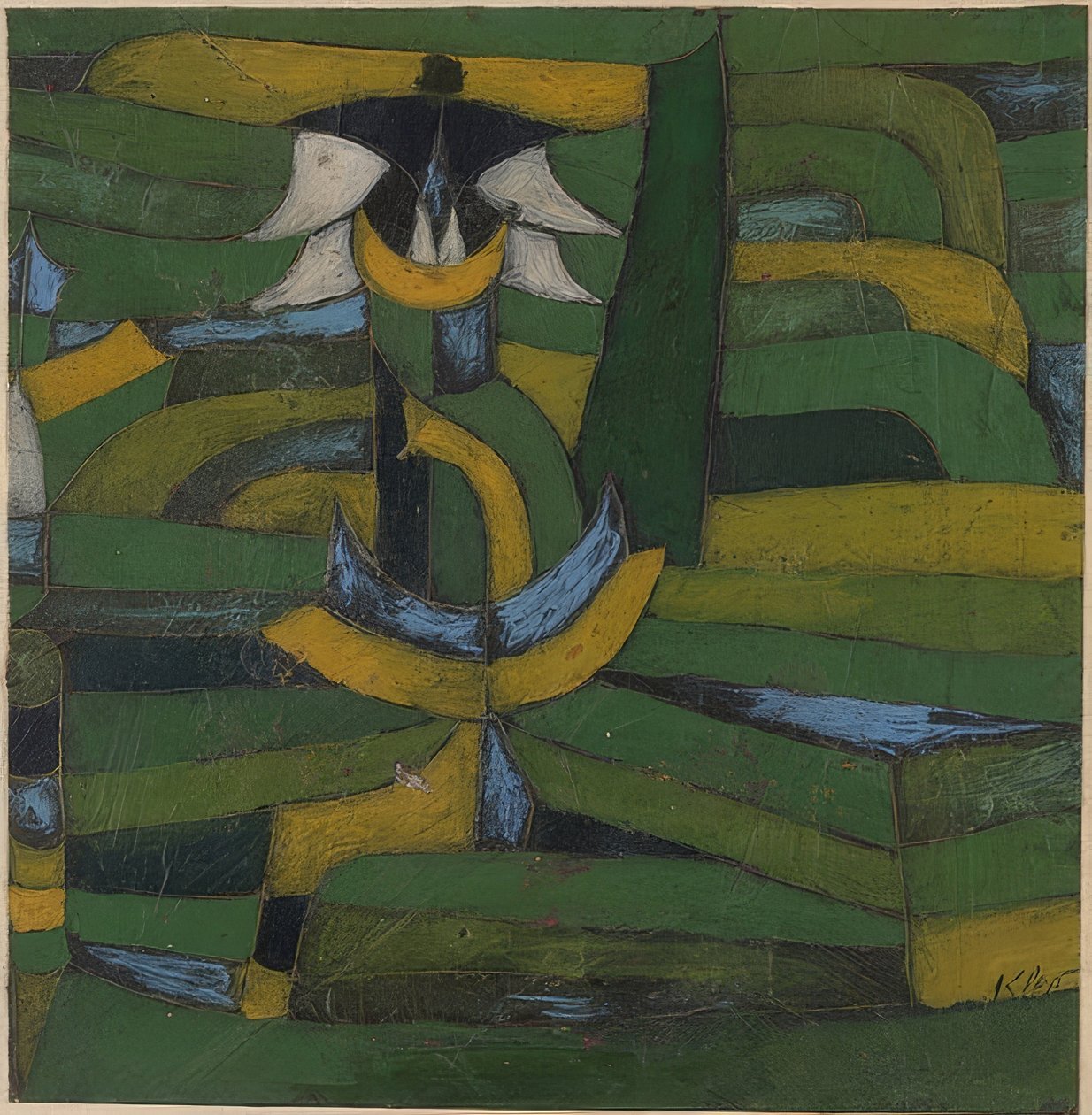 Valkoinen kukka puutarhassa. 1920 tekijältä Paul Klee