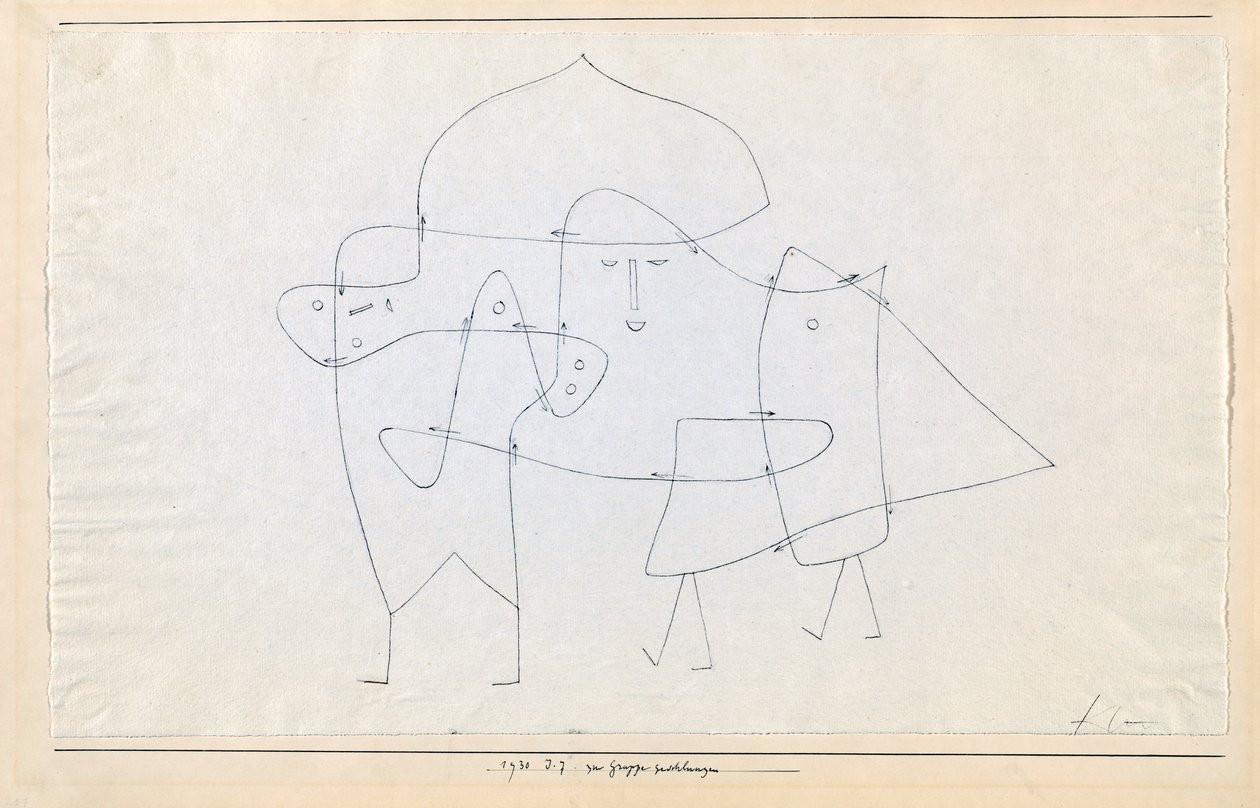 En ryhmä suljettu Enlacés en un groupe, 1930. tekijältä Paul Klee