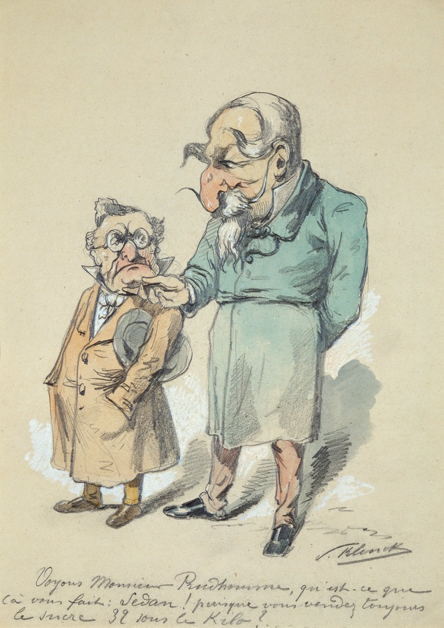 Monsieur Prudhomme ja Napoleon III (akvarelli) tekijältä Paul Klenck