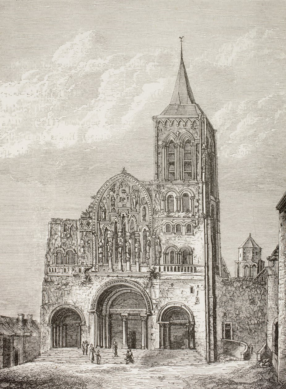 Magdelenan luostarikirkko, Vezelay, Ranska, jossa Pyhä Bernhard saarnasi toisella ristiretkellä vuonna 1146. tekijältä Paul Lacroix