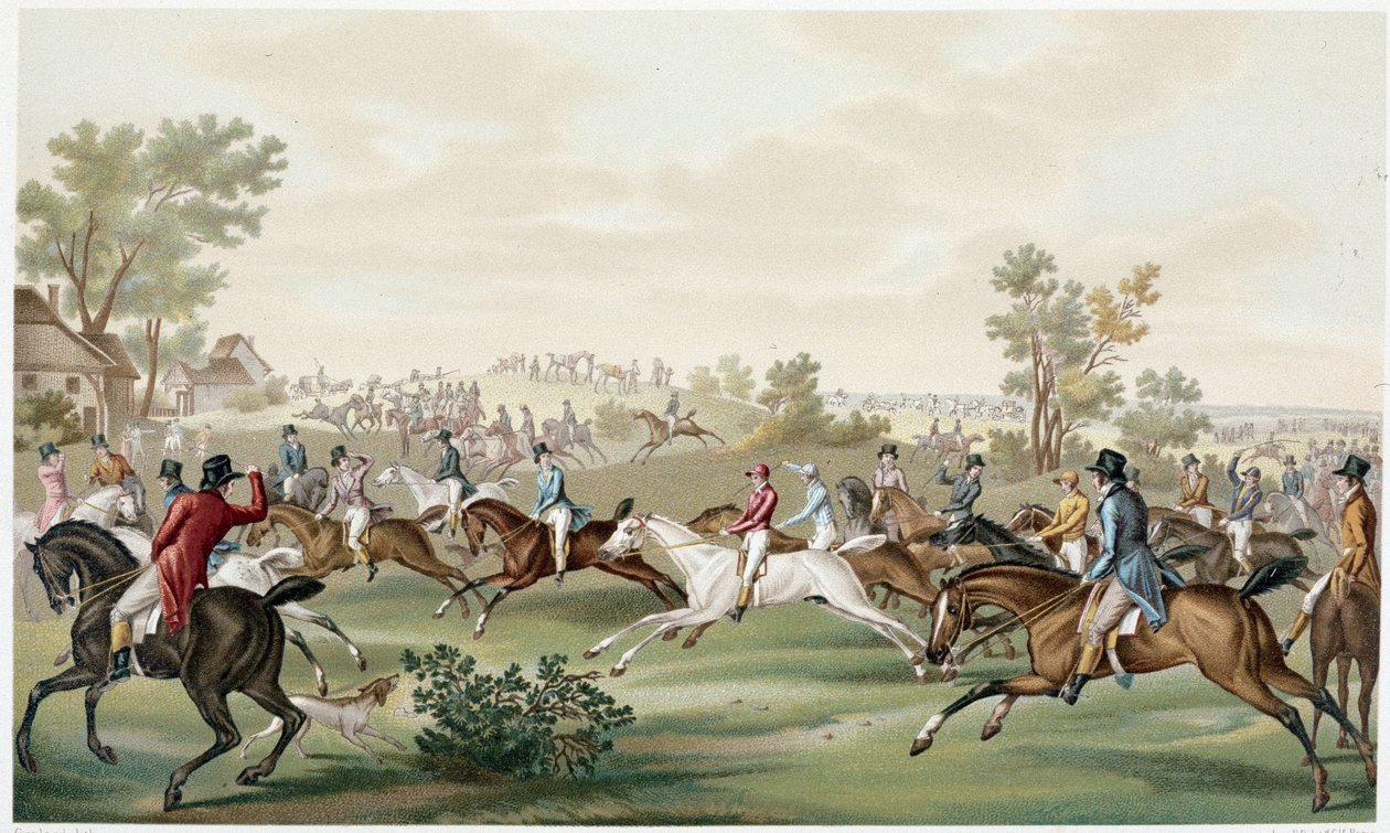 Hevoskilpailu, deb. 1800-luku - Paul Lacroixin "" Directoroire, konsulaatti ja imperiumi" -julkaisussa tekijältä Paul Lacroix