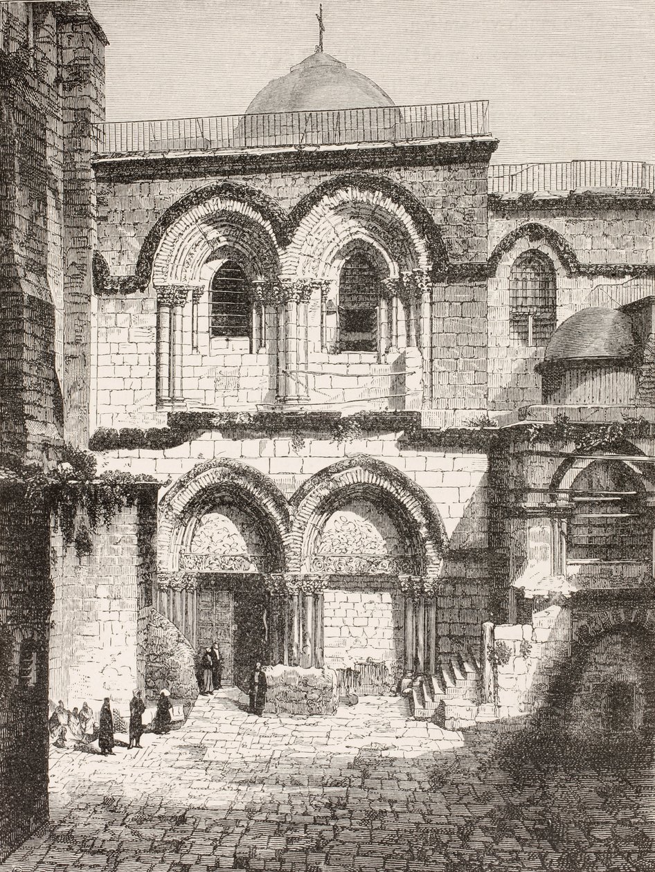 Jerusalem, Palestiina. Pyhän haudan kirkko 1800-luvulla. tekijältä Paul Lacroix