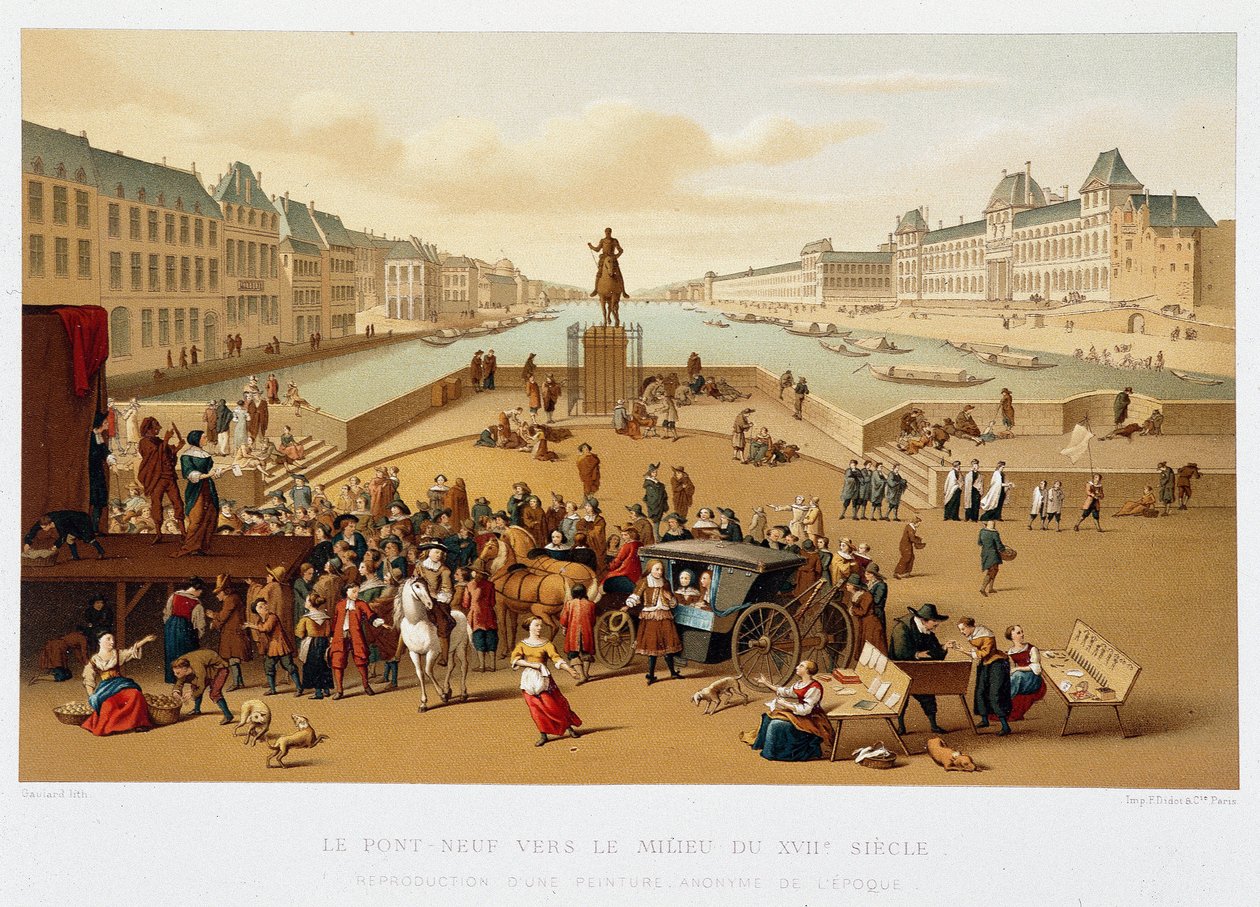 Le Pont Neuf 1600-luvun puolessa välissä, 1600-luku - Instituutiot: käyttötavat ja puvut, Ranska 1590-1700, Paul Lacroix tekijältä Paul Lacroix