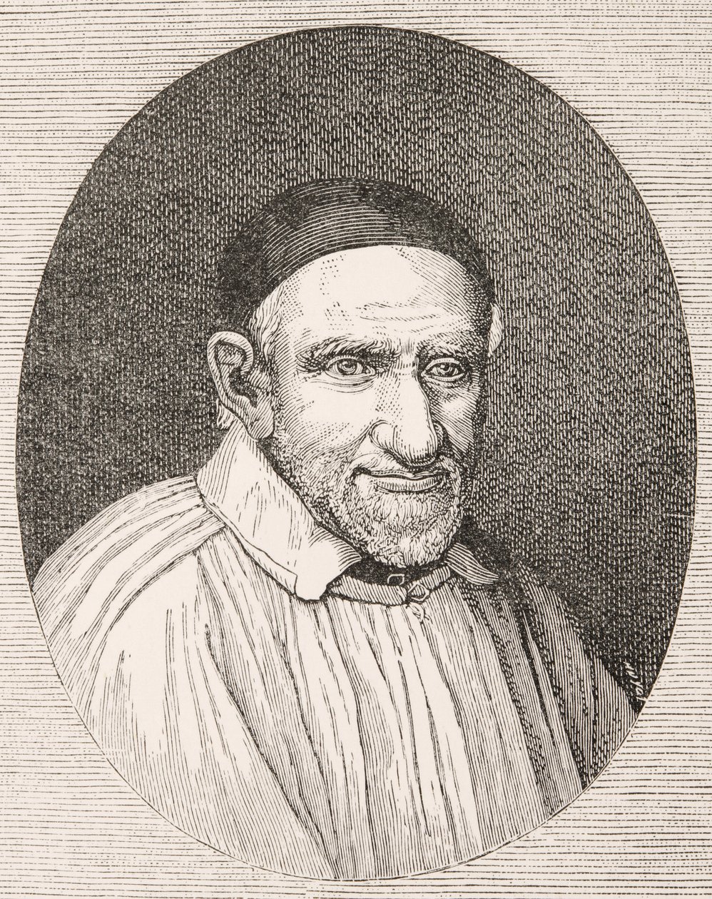 Pyhä Vincent De Paul 1581 - 1660. Ranskalainen katolinen pappi ja pyhimys. Simon Francoisin teoksen mukaan. tekijältä Paul Lacroix