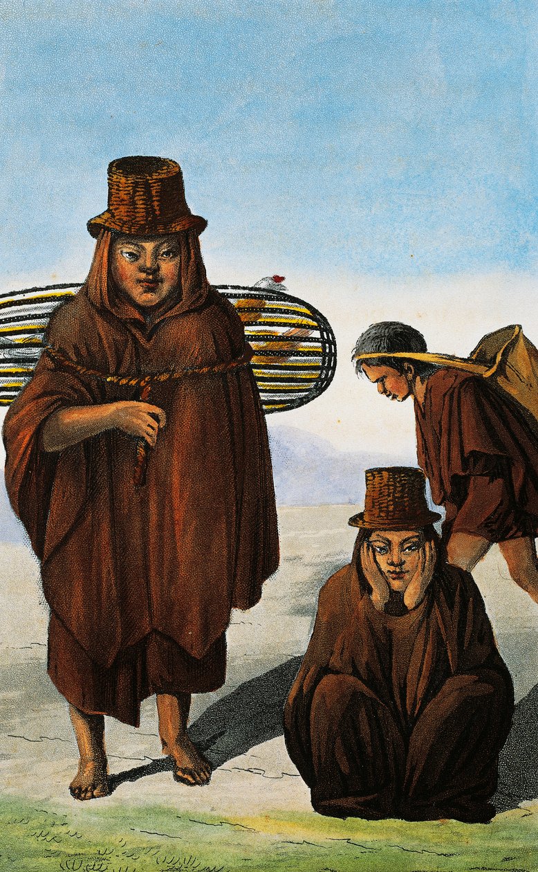 Siipikarjan myyjä, kerjäläinen ja työläinen, Kolumbia, Paul Legrandin kaiverrus Travels in the Republic of Colombiasta vuosina 1822 ja 1823, Gaspard Theodore Mollien (1796-1872), Etelä-Amerikka tekijältä Paul Legrand