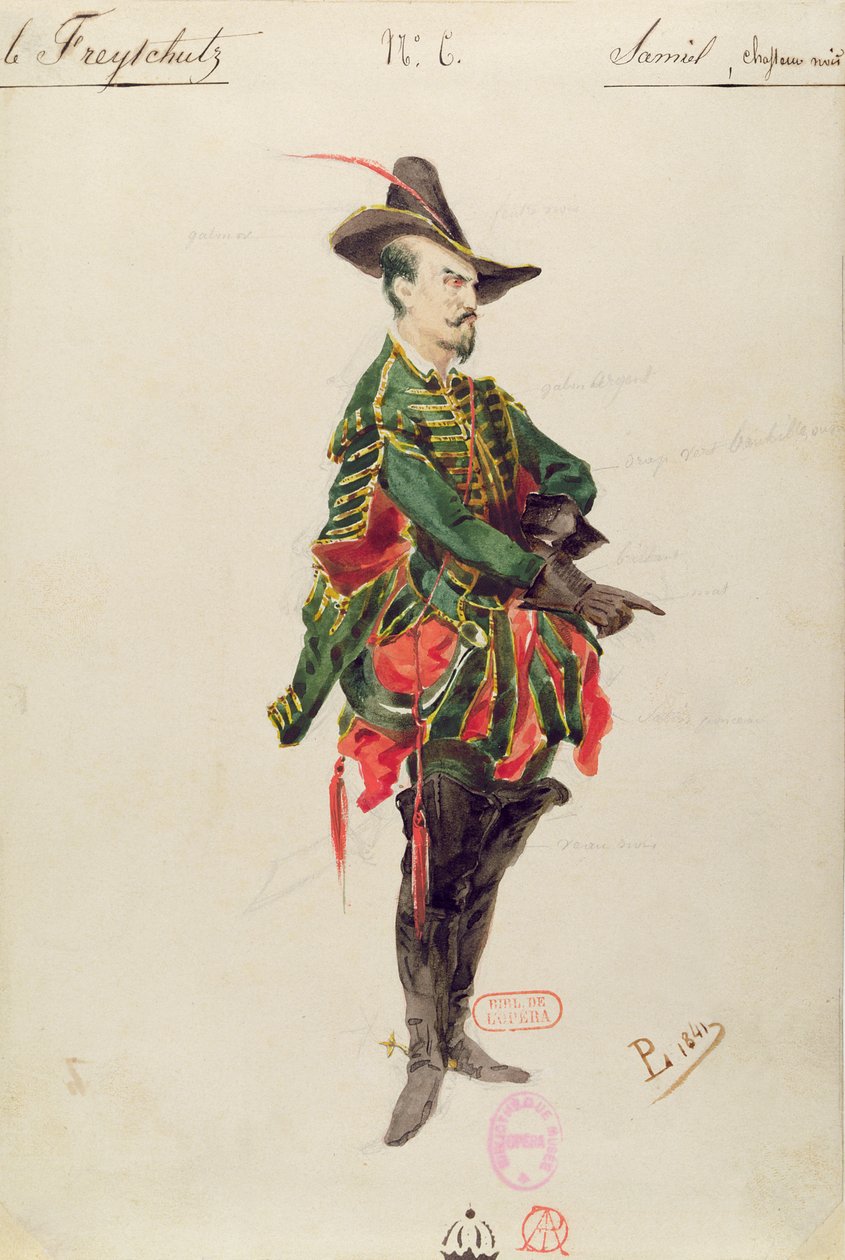 Metsästäjä Samielin puku Carl Maria von Weberin (1786-1826) oopperaan 