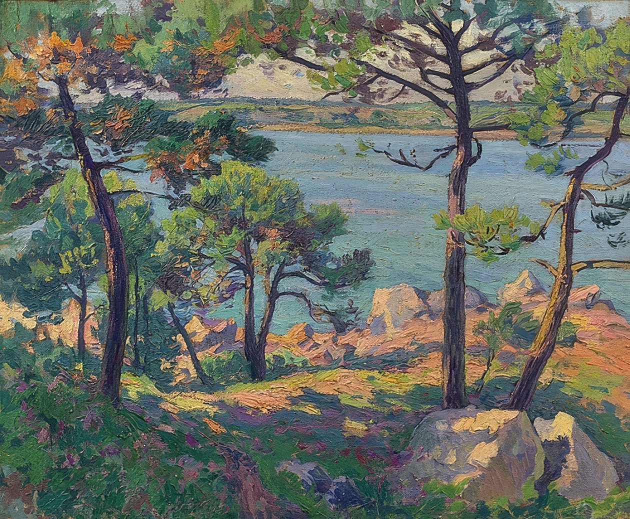 Männyt Trieux-joella. 1913 tekijältä Paul Madeline