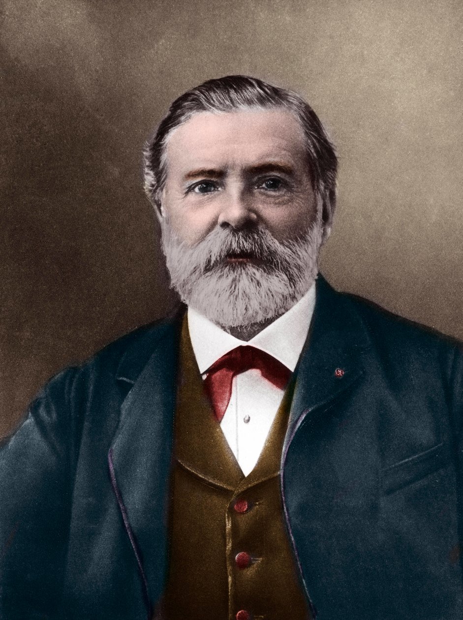 Etienne-Jules Mareyn muotokuva (1830-1904); englantilainen tiedemies ja kronovalokuvaaja; sfygmografin keksijä ja valokuvauksen ja elokuvan pioneeri. Kuva: Nadar, Paul (1856-1939). Digitaalinen väritys. tekijältä Paul Nadar